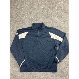 Nike Golf Jacket Men's Large Navy Blue White 1/4 Zip Fit Dry Pullover